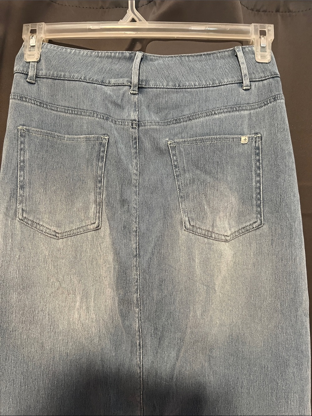 HALARA Light Blue Straight-Leg Denim Skirt with Front Slit - Picture 5 of 5